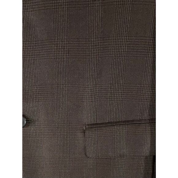 Isaia Napoli Blazer Sport Coat Size 54 (US44) Wool Silk Blend Brown Glen Check - Picture 10 of 11